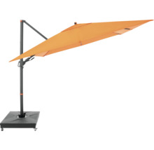 Freiarm-Sonnenschirm mit rechteckigem Schirm und Standfuß