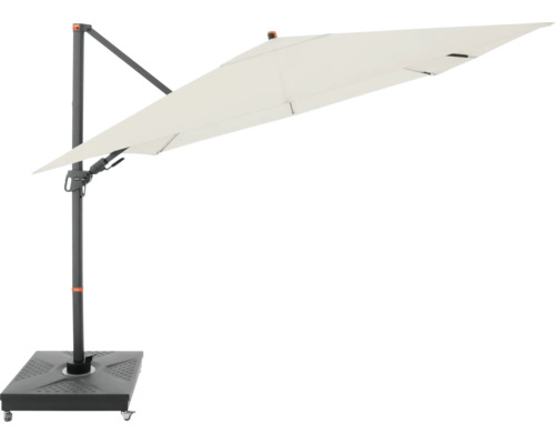 Freiarmschirm mit grauem Ständer