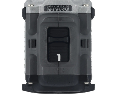 Nahaufnahme eines Akkus mit der Aufschrift Perform Protect