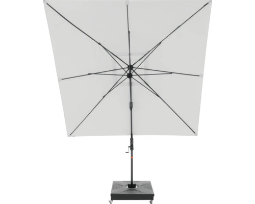 Quadratischer Gartenschirm mit Ständer und Kurbelmechanismus