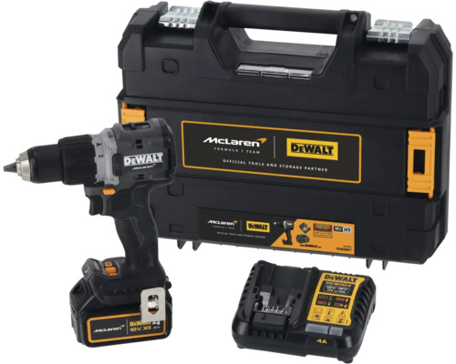 Akku-Schlagbohrschrauber-Set DeWalt McLaren DCK200MM2T 18 V, 1x4 Ah Akku, Dewalt XR 18V System DeWalt Akku-Bohrschrauber mit Transportkoffer und Ladegerät