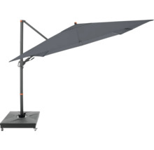 Freiarm-Sonnenschirm mit rechteckigem Schirm und Fuß