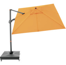 Freiarm-Sonnenschirm mit quadratischem Schirm und Standfuß
