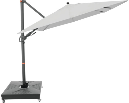 Freiarm-Sonnenschirm mit Sockel und Rollen für den Außenbereich