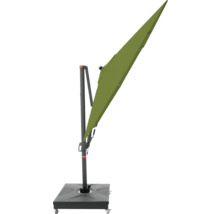 Freiarmschirm mit rechteckigem Schirmdach und Fuß