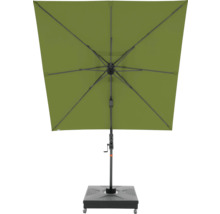 Quadratischer Gartenschirm mit Kurbel und Schirmständer