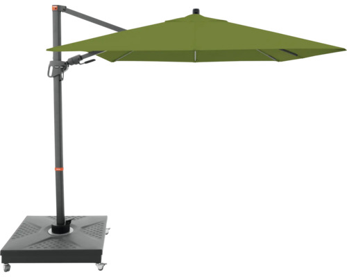 Freiarmschirm mit Fuß und Kurbel