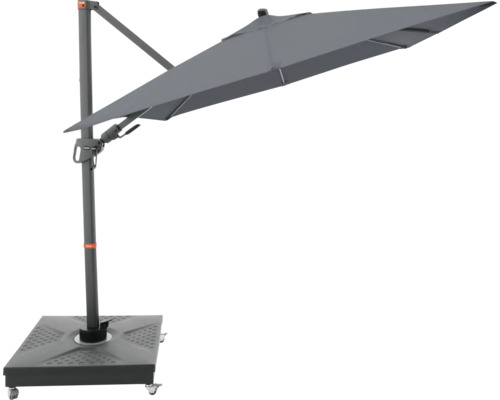 Freiarm-Sonnenschirm mit Fuß und Rollen