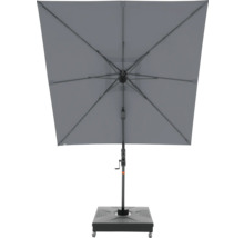 Quadratischer Sonnenschirm mit Kurbel und Fuß