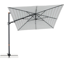 Freiarm-Sonnenschirm mit Streifenmuster für den Aussenbereich