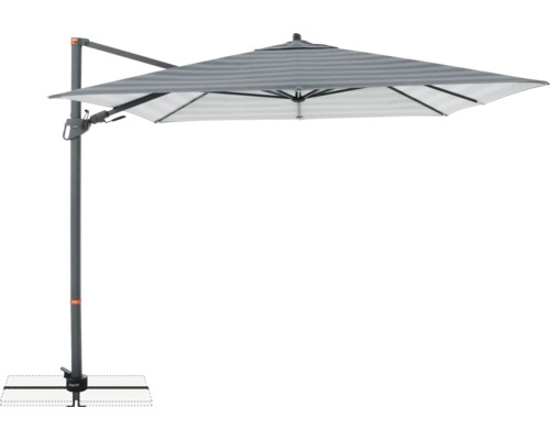 Freiarm-Sonnenschirm mit horizontalen Streifen
