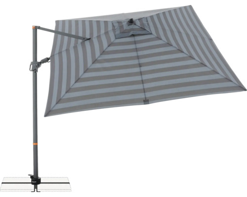 Freiarmschirm mit Streifenmuster