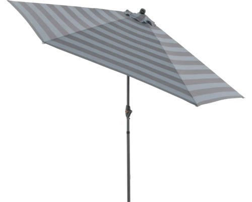 Gestreifter Sonnenschirm mit rechteckiger Form für den Außenbereich
