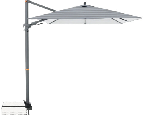 Freiarm-Sonnenschirm mit Streifenmuster