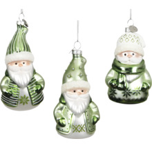 Drei Weihnachtsmann-Christbaumkugeln