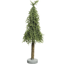 Dekorativer künstlicher Weihnachtsbaum auf einem Betonsockel
