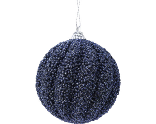 Christbaumkugel aus Schaumstoff Glitzer Ø 8 cm blau Funkelnder Christbaumschmuck als Kugel