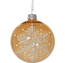 Goldene Weihnachtskugel mit Schneeflockenmuster