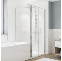 Duschkabine im Badezimmer neben einer Badewanne