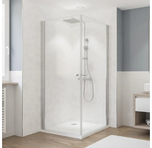 Eckdusche mit Duscharmatur im Badezimmer