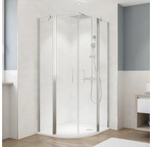 Eckdusche mit Duschwanne in Badezimmer