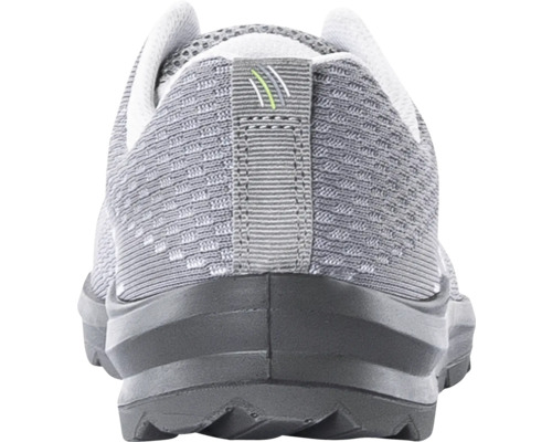 Rückansicht eines grauen Laufschuhs
