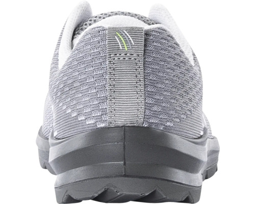 Rückansicht eines grauen Sportschuhs