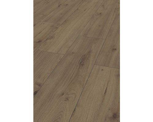 SKANDOR Laminat Time Oak Eiche Landhausdiele 1380 x 244 x 8 mm Nahaufnahme von Laminatboden in Holzoptik