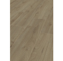 Nahaufnahme von Laminatboden in Holzoptik