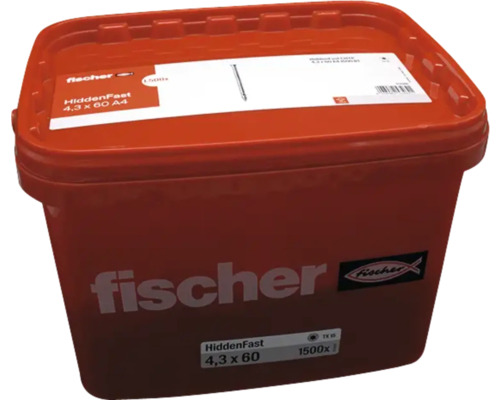 Fischer HiddenFast Schrauben 4,3x60 Millimeter A4 in Aufbewahrungsbox