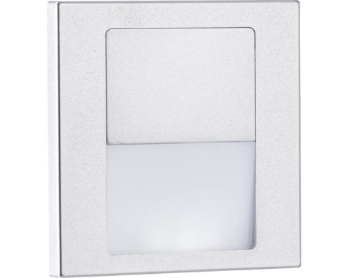 Quadratische LED-Orientierungsleuchte mit silberfarbenem Rahmen