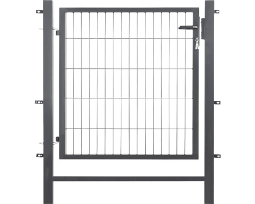 Gartentür aus Metall mit Drahtgitter