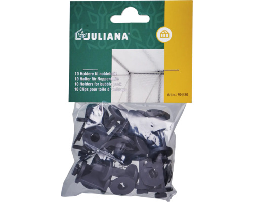 Juliana Logo, Verpackung mit zehn Haltern für Noppenfolie