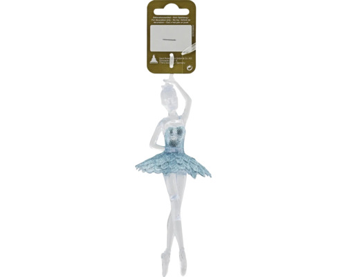 Hängedeko Ballerina aus Kunststoff 17 cm blau Ballett-Tänzerin als Dekorationsartikel
