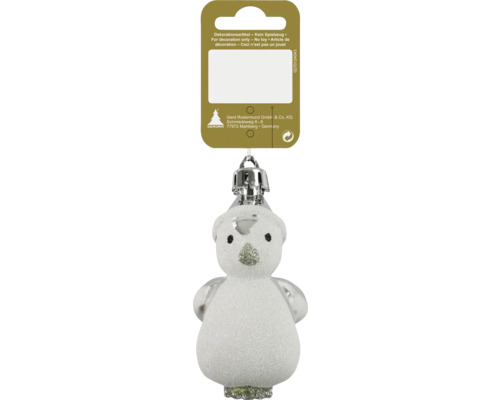 Hängedeko Pinguin aus Kunststoff silber Weihnachtsbaumschmuck Schneemann aus Glas