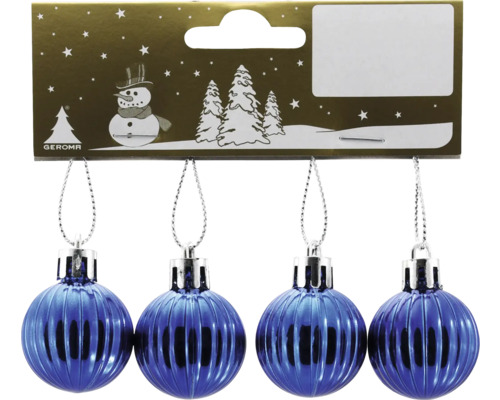 Vier blaue Weihnachtskugeln im Set