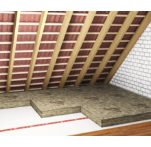 Dachboden mit Dämmmaterial und Holzkonstruktion