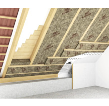 Dachausbau mit Holzrahmen, Dämmwolle und Folie