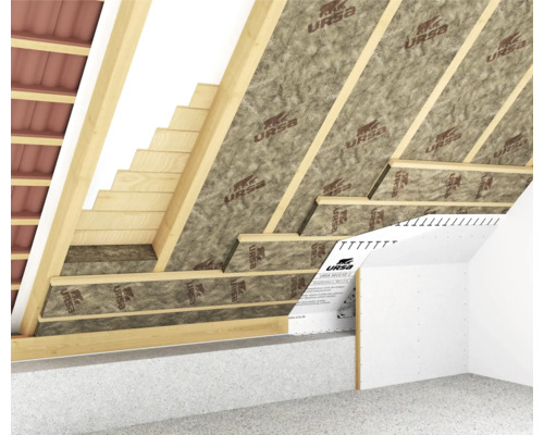 Dachausbau mit Holzrahmen, Dämmwolle und Folie