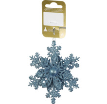 Glitzernder Schneeflocken Anhänger als Weihnachtsdekoration