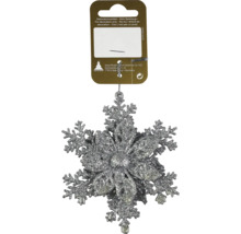 Funkelnder Deko-Schneestern zum Aufhängen