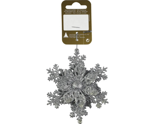 Funkelnder Deko-Schneestern zum Aufhängen