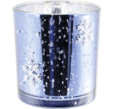 Windlicht aus Glas mit Schneeflockenmuster