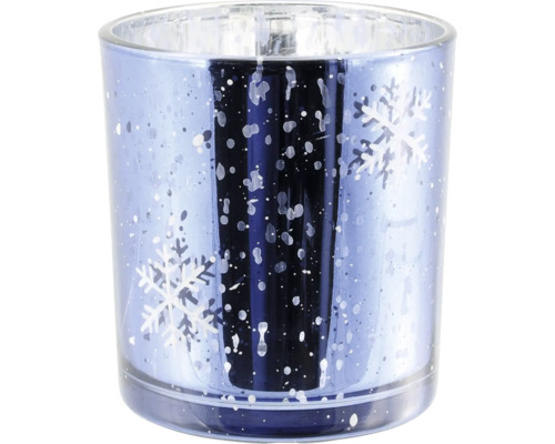 Windlicht aus Glas mit Schneeflockenmuster