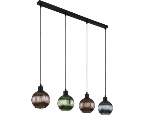 Pendelleuchte mit vier Lampenschirmen aus Glas