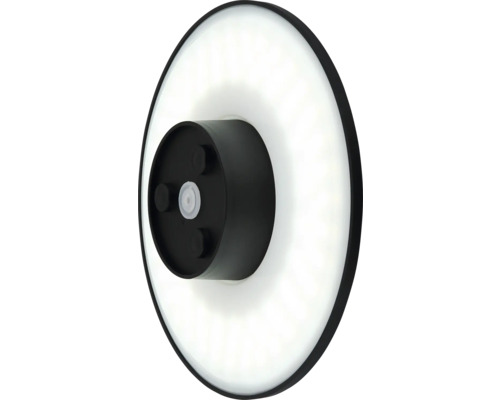 Runde LED-Wandleuchte mit schwarzer Fassung