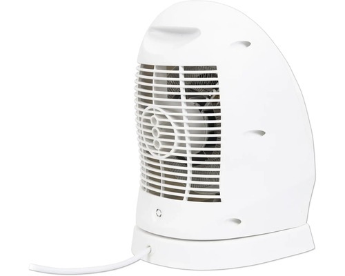 Weißer Heizlüfter mit Schutzgitter