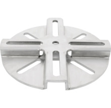 Metallbauteil mit kreuzförmigen Schlitzen und zentraler Öffnung