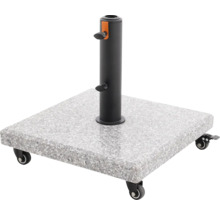 Quadratischer Sonnenschirmständer aus Granit mit Rollen