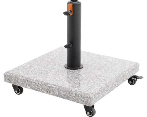 Quadratischer Sonnenschirmständer aus Granit mit Rollen